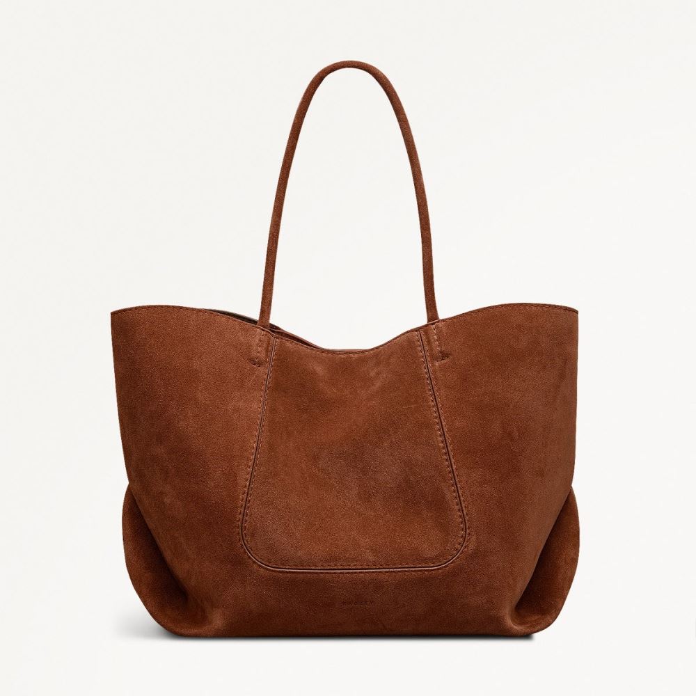 Latest Radley London Women's The Compton - Suede - Medium Ziptop Shoulder - Russet