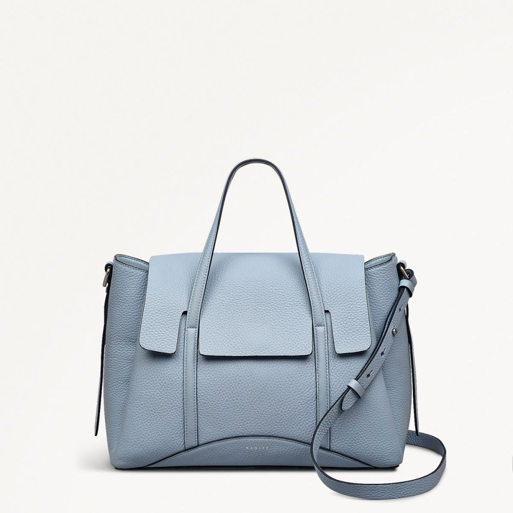 Latest Radley London Women's The Chancery - Medium Flapover Grab - Smoke Blue