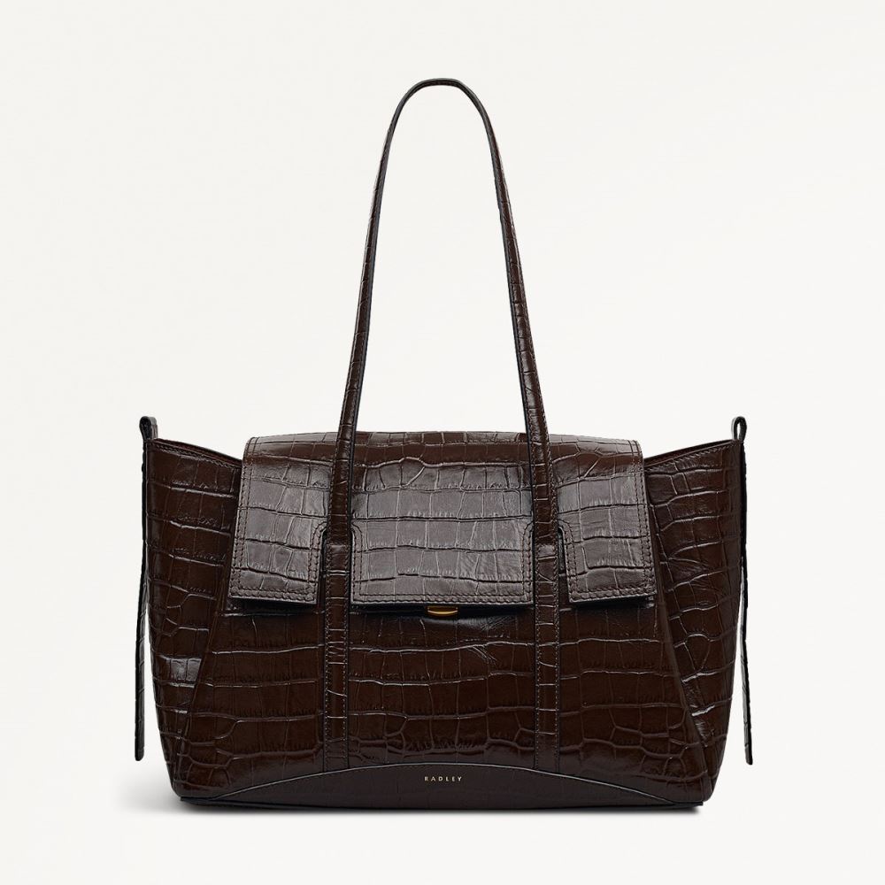Latest Radley London Women's The Chancery - Medium Flapover Shoulder - Dark Oak