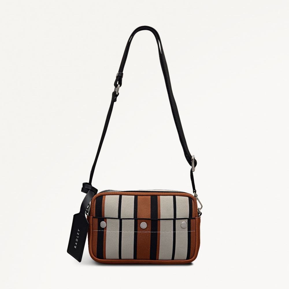 Latest Radley London Women's Hadleigh Place - Stripe - Small Ziptop Cross Body - Snow